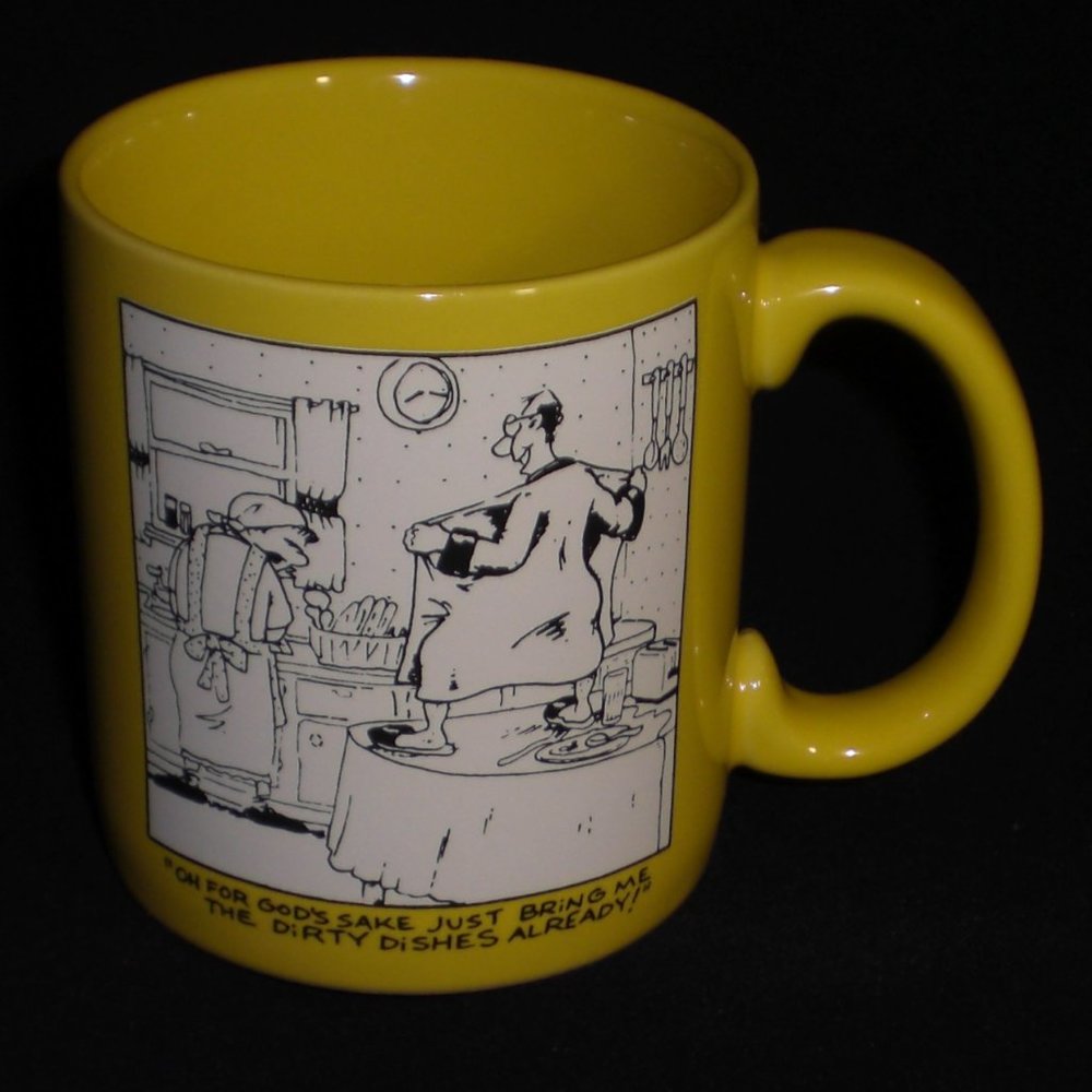 Coffee mug. Gill Mania Carlton Cards naughty cartoon.